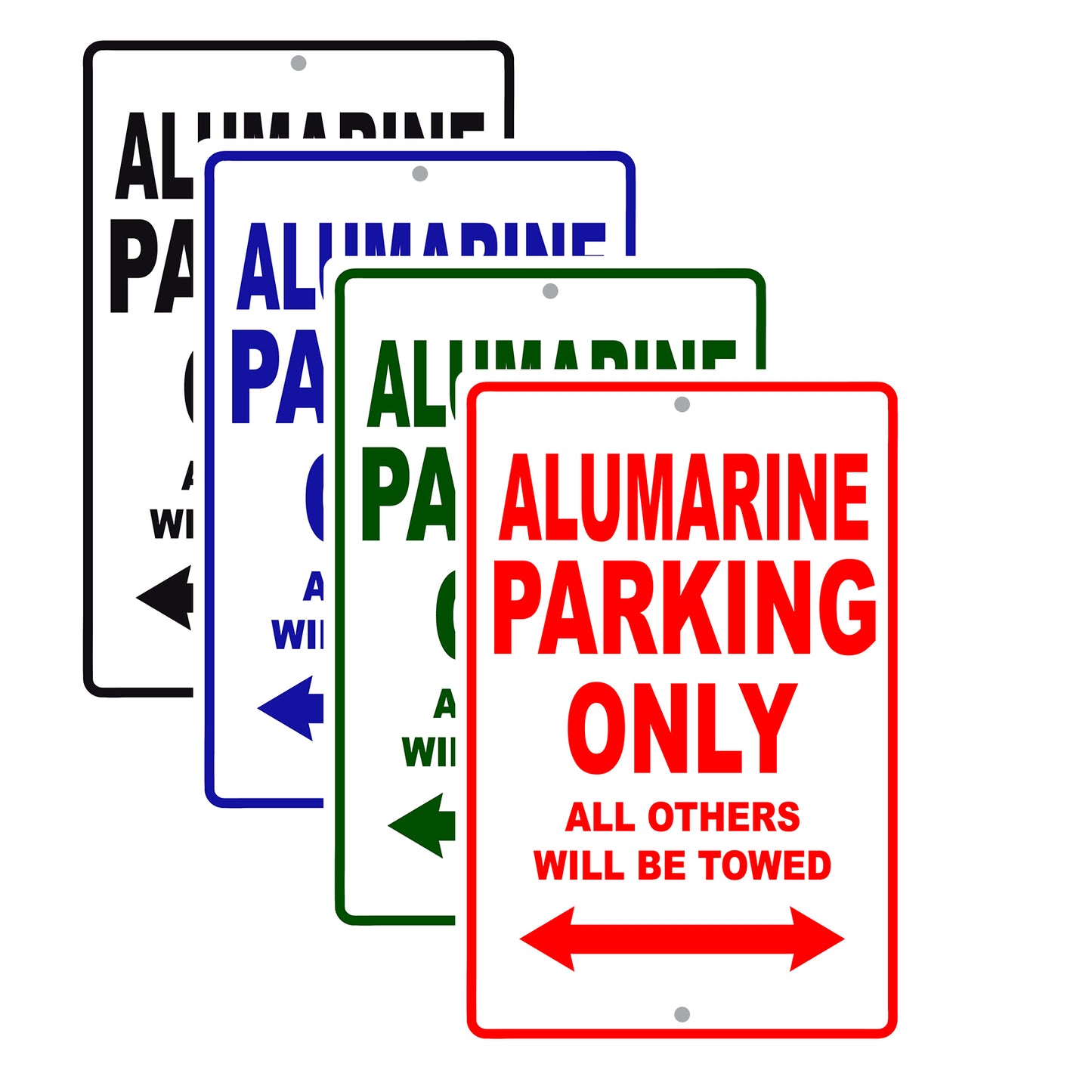 Alumarine Parking Only All Others Will Be Towed Sea Ocean Beach Lake Boat Aluminum Metal Sign Plate