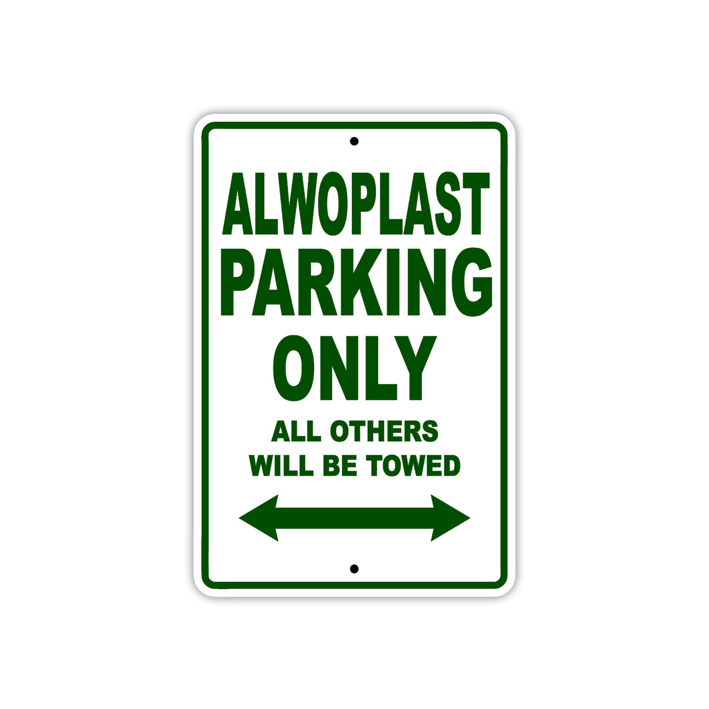 Alwoplast Parking Only All Others Will Be Towed Sea Ocean Beach Lake Boat Aluminum Metal Sign Plate