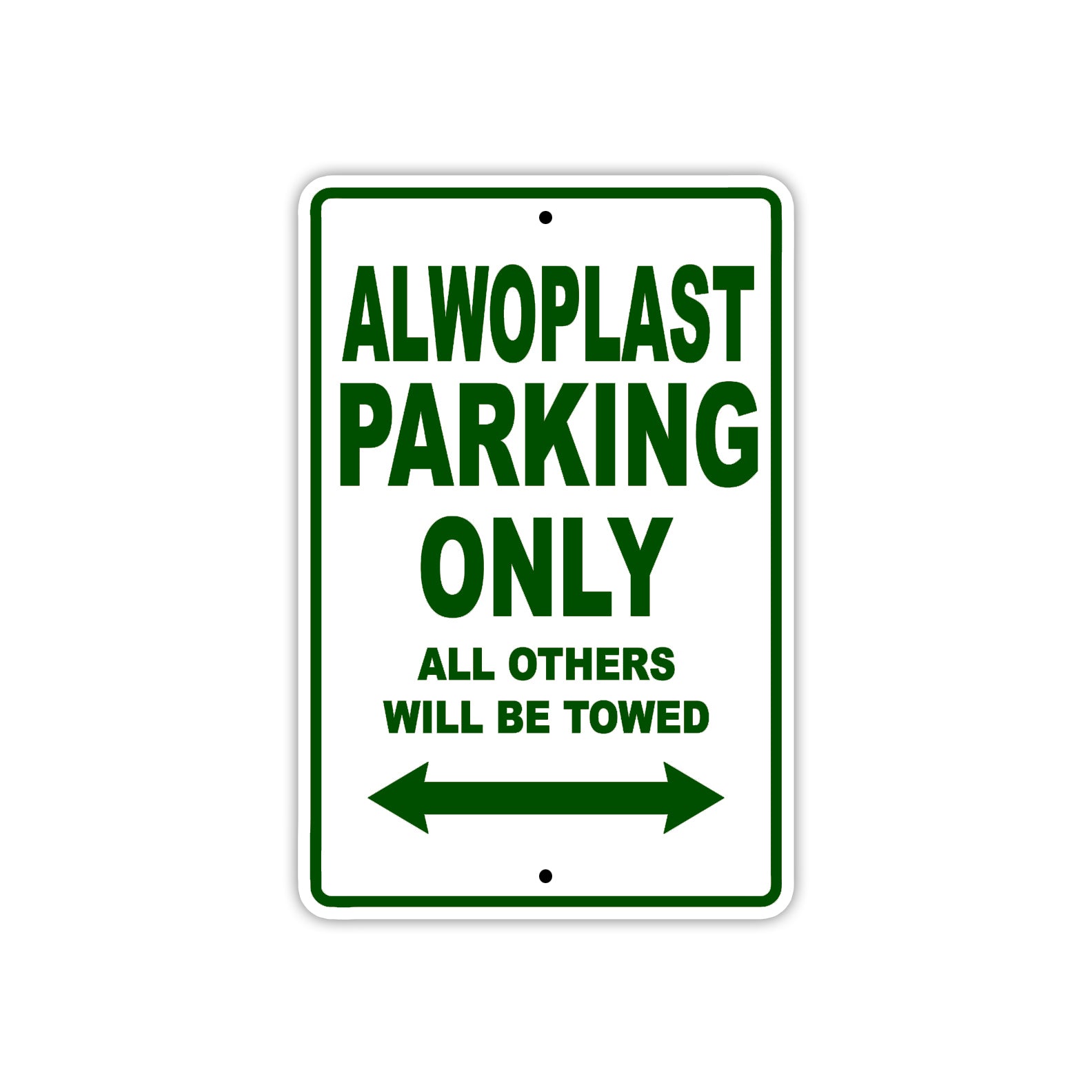 Alwoplast Parking Only All Others Will Be Towed Sea Ocean Beach Lake Boat Aluminum Metal Sign Plate
