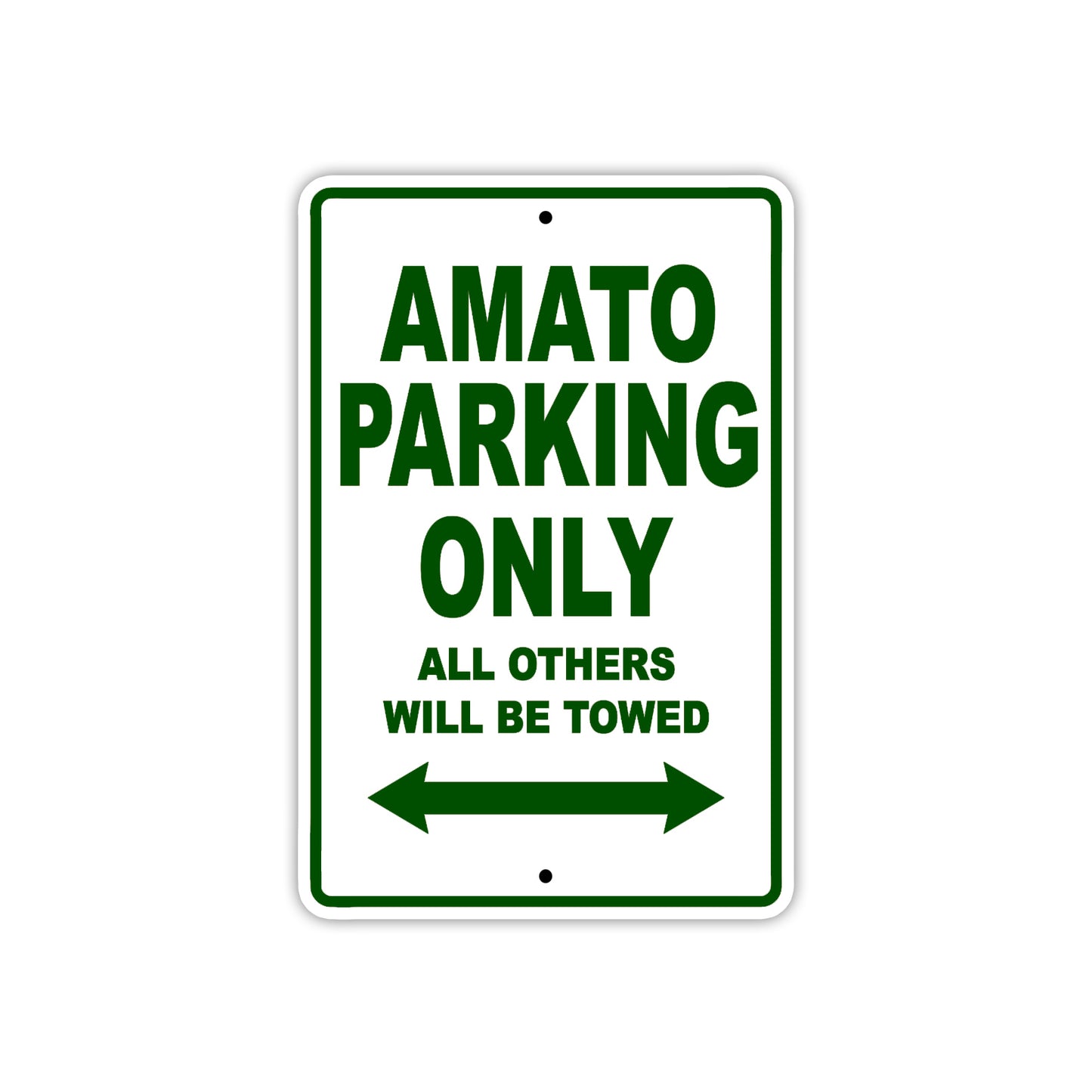 Amato Parking Only All Others Will Be Towed Sea Ocean Beach Lake Boat Aluminum Metal Sign Plate