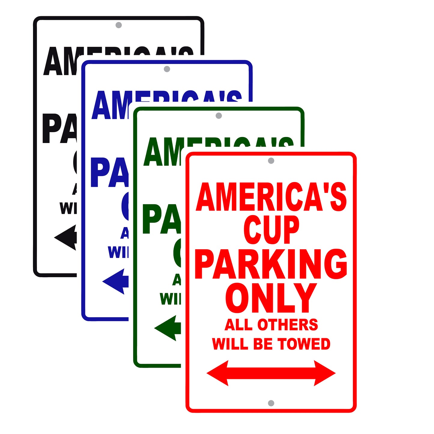 America's Cup Parking Only All Others Will Be Towed Sea Ocean Beach Lake Boat Aluminum Metal Sign Plate