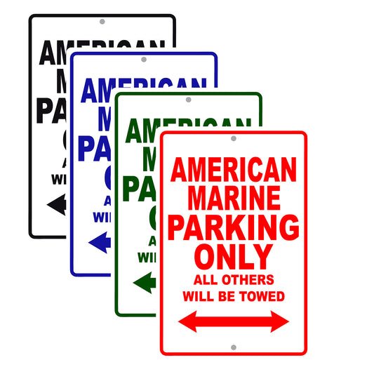 American Marine Parking Only All Others Will Be Towed Sea Ocean Beach Lake Boat Aluminum Metal Sign Plate