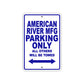 American River Mfg Parking Only All Others Will Be Towed Sea Ocean Beach Lake Boat Aluminum Metal Sign Plate