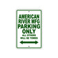 American River Mfg Parking Only All Others Will Be Towed Sea Ocean Beach Lake Boat Aluminum Metal Sign Plate