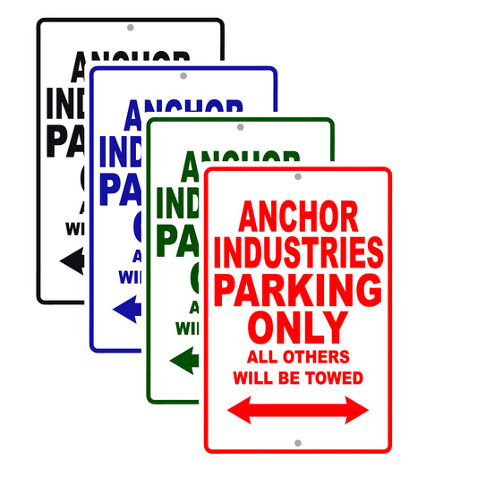 Anchor Industries Parking Only All Others Will Be Towed Sea Ocean Beach Lake Boat Aluminum Metal Sign Plate