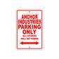 Anchor Industries Parking Only All Others Will Be Towed Sea Ocean Beach Lake Boat Aluminum Metal Sign Plate