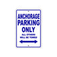 Anchorage Parking Only All Others Will Be Towed Sea Ocean Beach Lake Boat Aluminum Metal Sign Plate