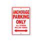 Anchorage Parking Only All Others Will Be Towed Sea Ocean Beach Lake Boat Aluminum Metal Sign Plate