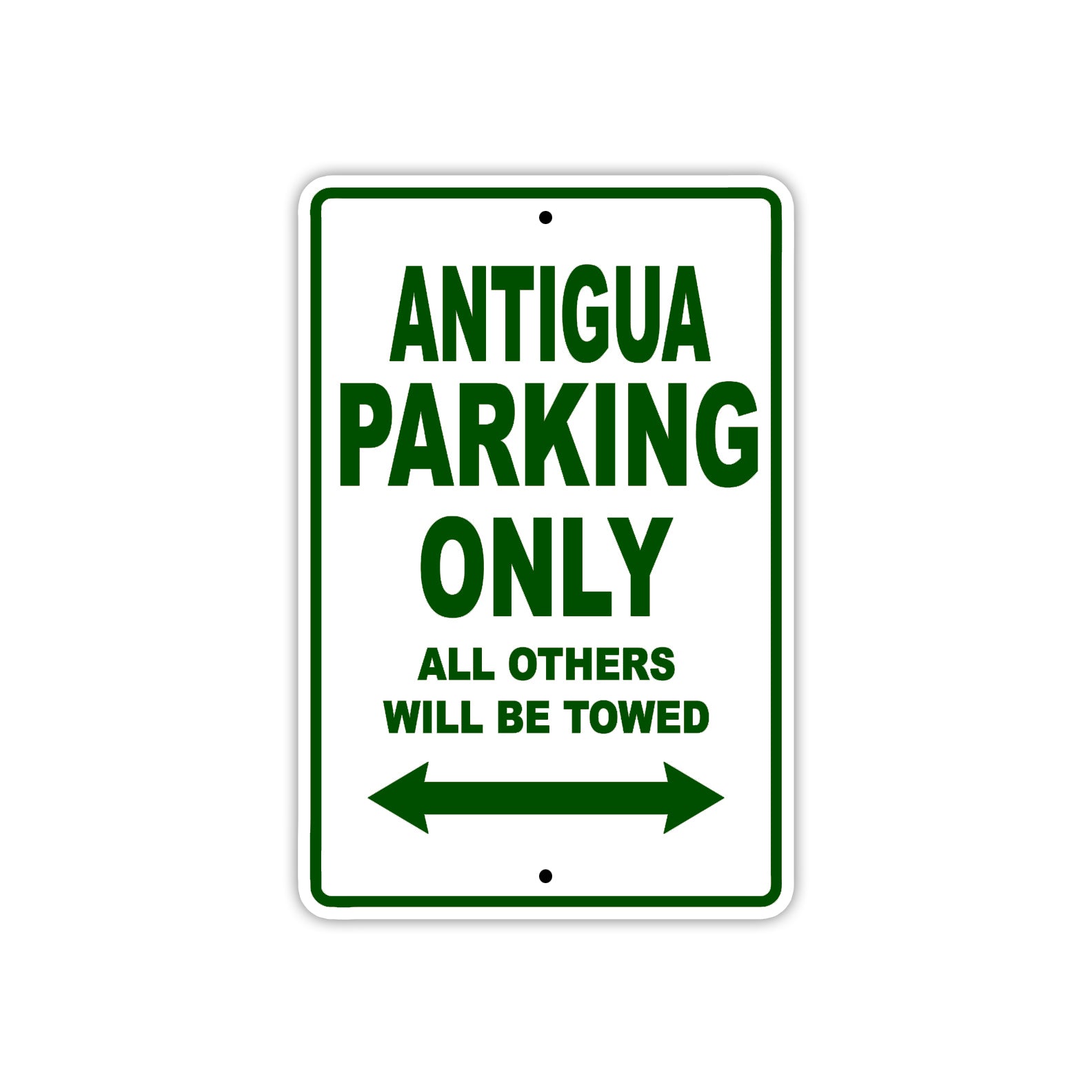 Antigua Parking Only All Others Will Be Towed Sea Ocean Beach Lake Boat Aluminum Metal Sign Plate