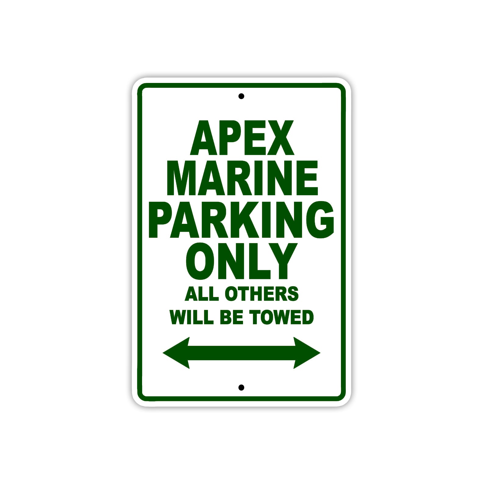 Apex Marine Parking Only All Others Will Be Towed Sea Ocean Beach Lake Boat Aluminum Metal Sign Plate