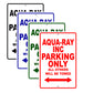 Aqua-Ray Inc Parking Only All Others Will Be Towed Sea Ocean Beach Lake Boat Aluminum Metal Sign Plate