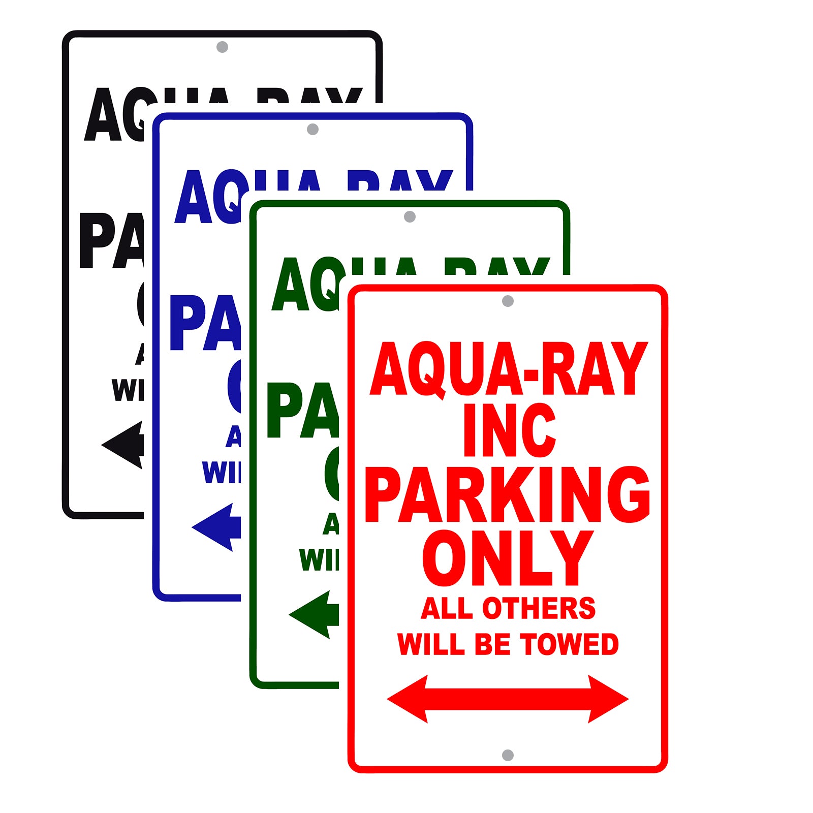 Aqua-Ray Inc Parking Only All Others Will Be Towed Sea Ocean Beach Lake Boat Aluminum Metal Sign Plate