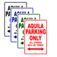Aquila Parking Only All Others Will Be Towed Sea Ocean Beach Lake Boat Aluminum Metal Sign Plate