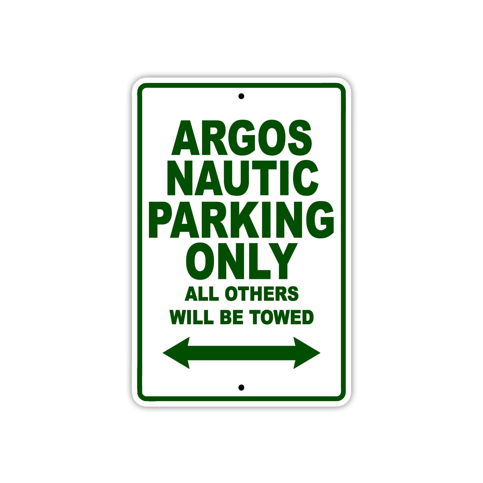 Argos Nautic Parking Only All Others Will Be Towed Sea Ocean Beach Lake Boat Aluminum Metal Sign Plate