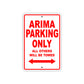 Arima Parking Only All Others Will Be Towed Sea Ocean Beach Lake Boat Aluminum Metal Sign Plate