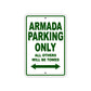 Armada Parking Only All Others Will Be Towed Sea Ocean Beach Lake Boat Aluminum Metal Sign Plate