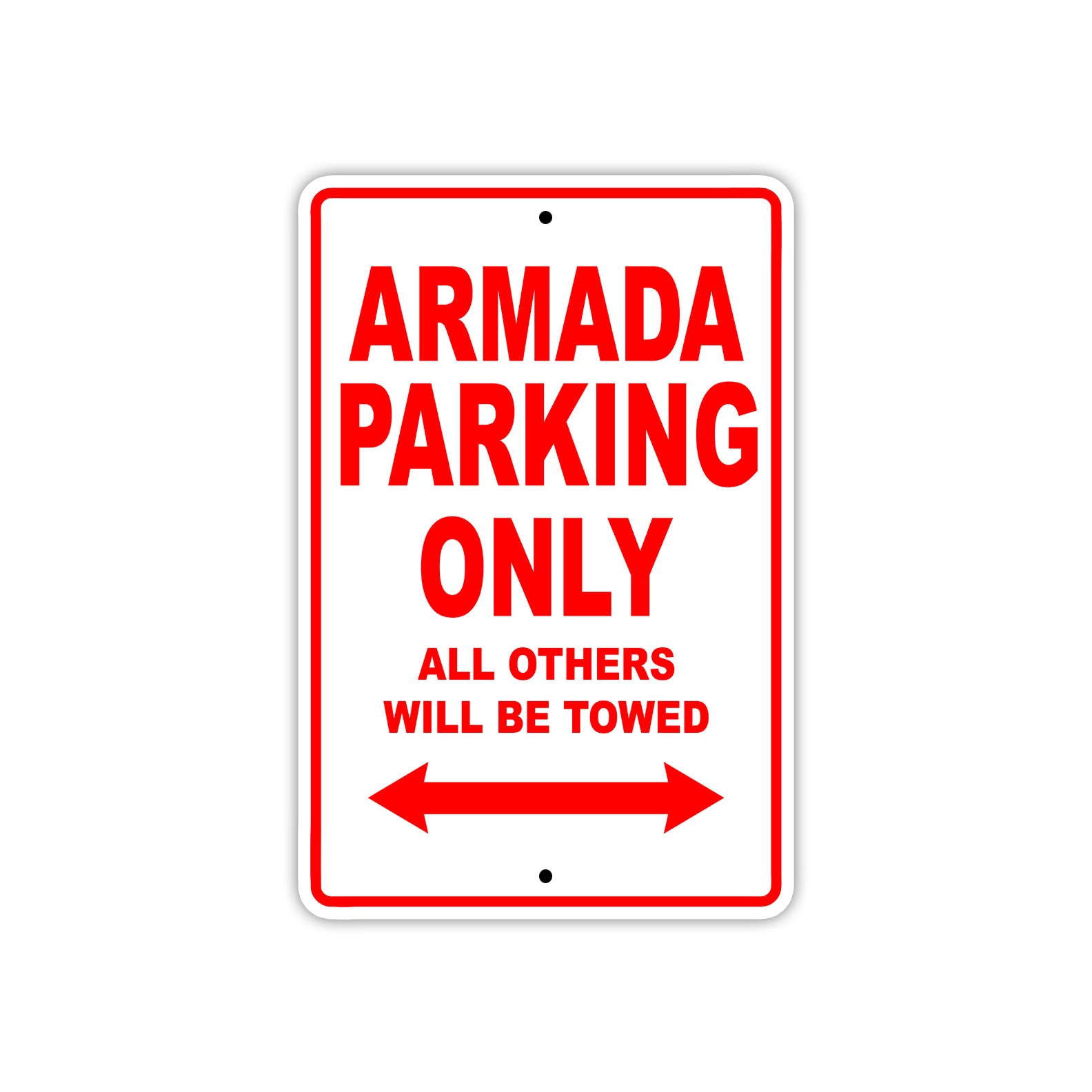 Armada Parking Only All Others Will Be Towed Sea Ocean Beach Lake Boat Aluminum Metal Sign Plate