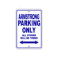 Armstrong Parking Only All Others Will Be Towed Sea Ocean Beach Lake Boat Aluminum Metal Sign Plate