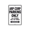 Arp Corp Parking Only All Others Will Be Towed Sea Ocean Beach Lake Boat Aluminum Metal Sign Plate