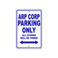 Arp Corp Parking Only All Others Will Be Towed Sea Ocean Beach Lake Boat Aluminum Metal Sign Plate