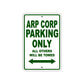 Arp Corp Parking Only All Others Will Be Towed Sea Ocean Beach Lake Boat Aluminum Metal Sign Plate