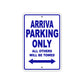 Arriva Parking Only All Others Will Be Towed Sea Ocean Beach Lake Boat Aluminum Metal Sign Plate