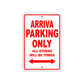 Arriva Parking Only All Others Will Be Towed Sea Ocean Beach Lake Boat Aluminum Metal Sign Plate