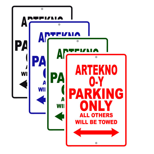Artekno O-Y Parking Only All Others Will Be Towed Sea Ocean Beach Lake Boat Aluminum Metal Sign Plate