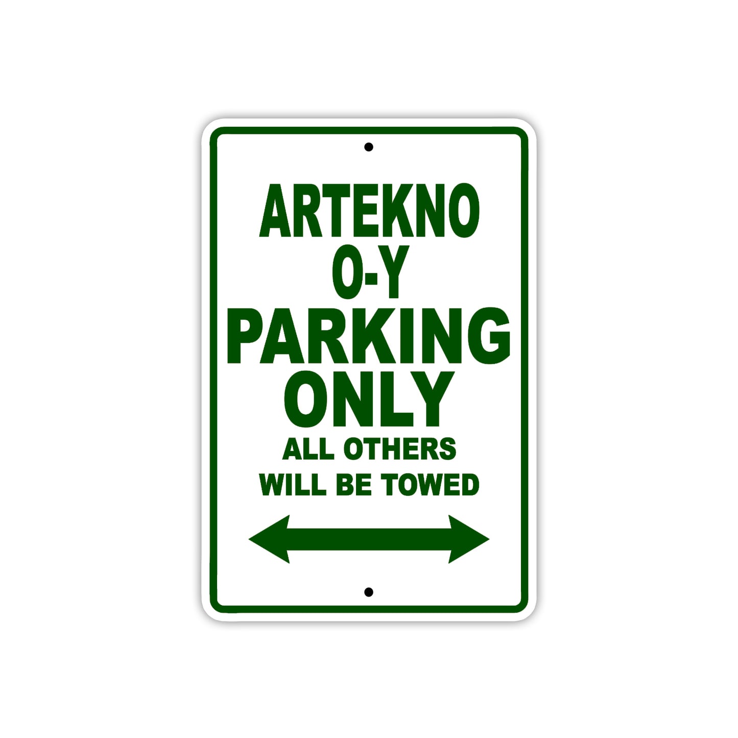 Artekno O-Y Parking Only All Others Will Be Towed Sea Ocean Beach Lake Boat Aluminum Metal Sign Plate