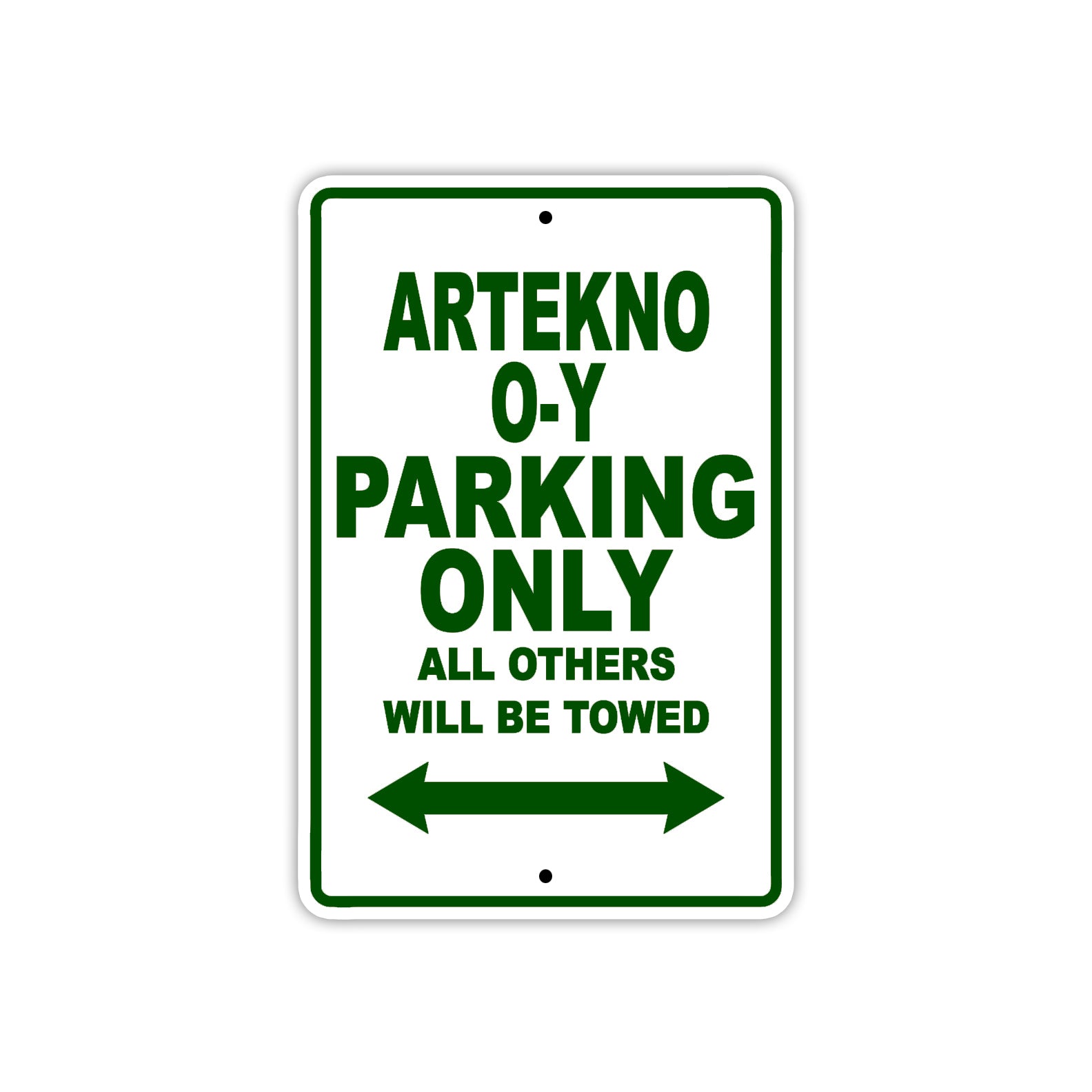 Artekno O-Y Parking Only All Others Will Be Towed Sea Ocean Beach Lake Boat Aluminum Metal Sign Plate
