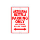 Artigiana Battelli Parking Only All Others Will Be Towed Sea Ocean Beach Lake Boat Aluminum Metal Sign Plate