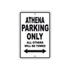 Athena Parking Only All Others Will Be Towed Sea Ocean Beach Lake Boat Aluminum Metal Sign Plate