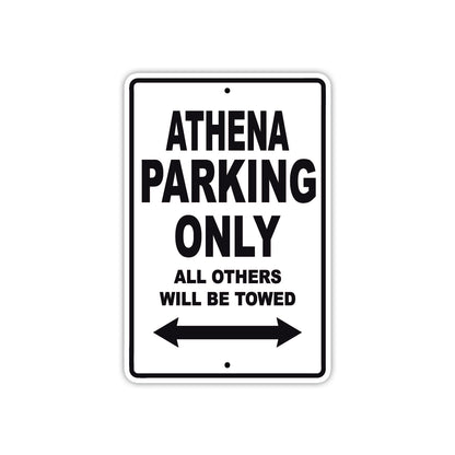 Athena Parking Only All Others Will Be Towed Sea Ocean Beach Lake Boat Aluminum Metal Sign Plate