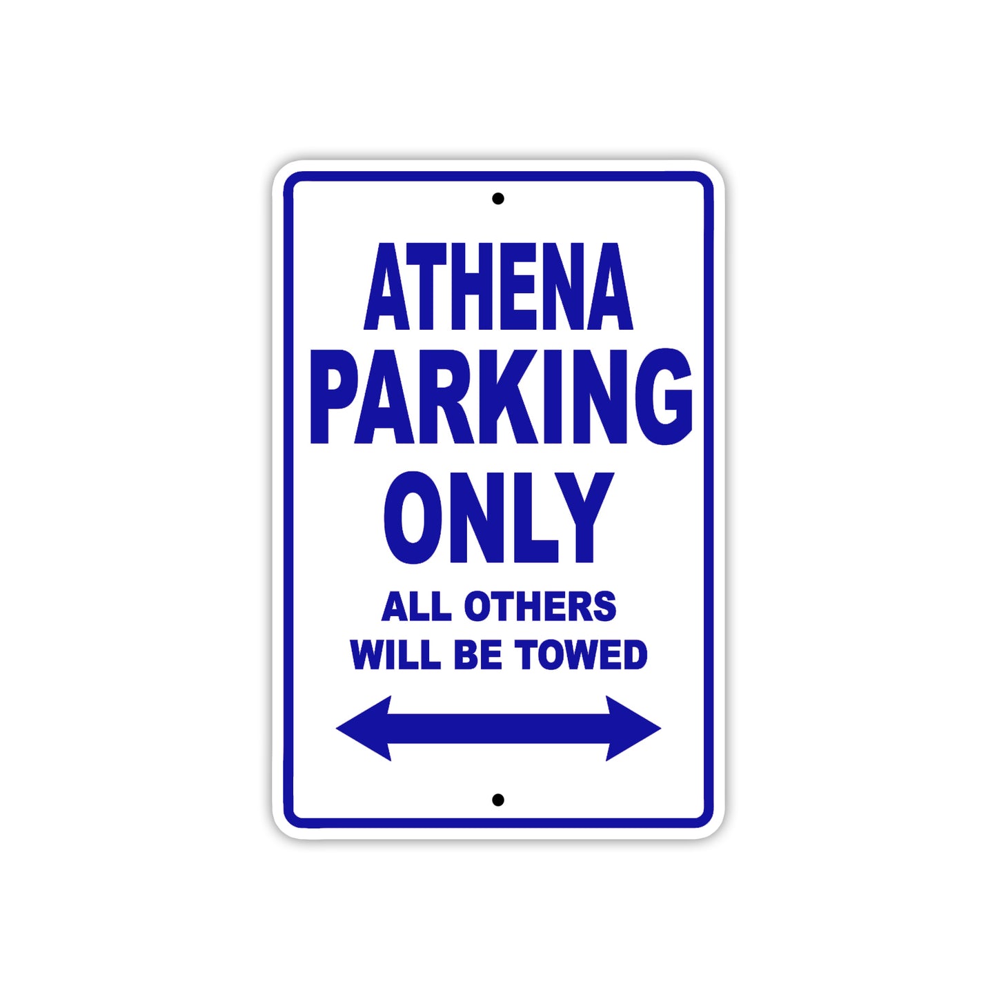 Athena Parking Only All Others Will Be Towed Sea Ocean Beach Lake Boat Aluminum Metal Sign Plate