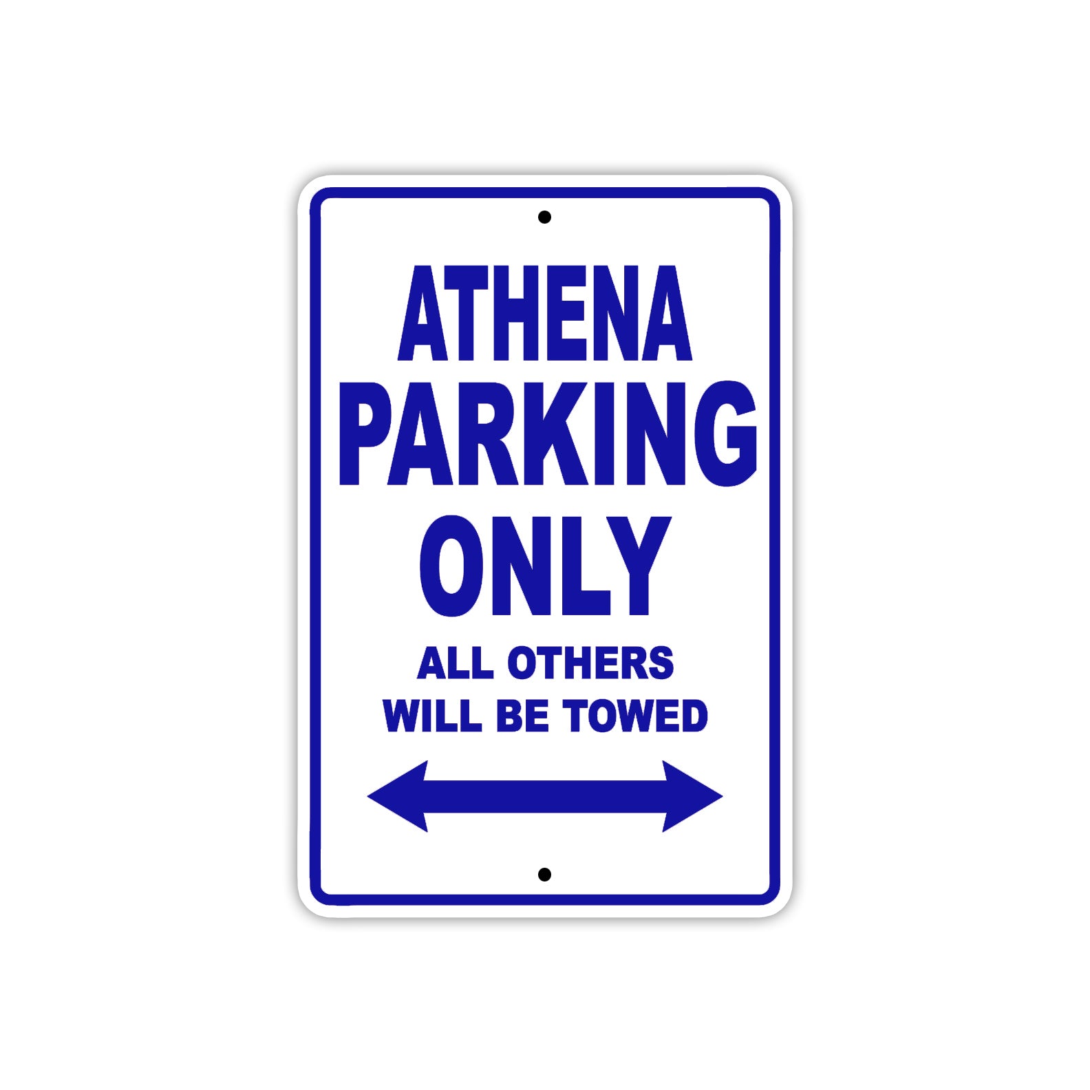 Athena Parking Only All Others Will Be Towed Sea Ocean Beach Lake Boat Aluminum Metal Sign Plate