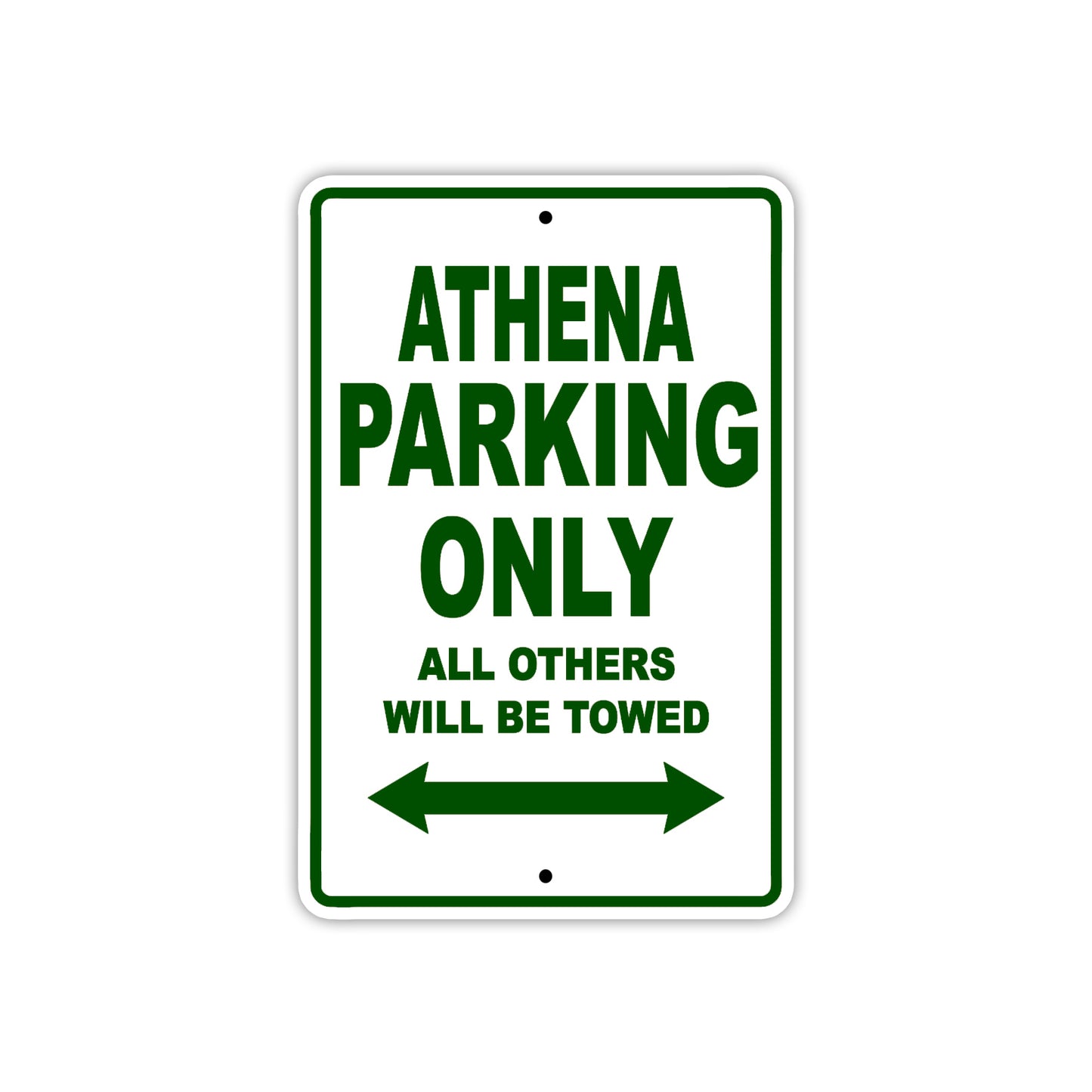 Athena Parking Only All Others Will Be Towed Sea Ocean Beach Lake Boat Aluminum Metal Sign Plate