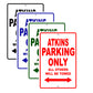 Atkins Parking Only All Others Will Be Towed Sea Ocean Beach Lake Boat Aluminum Metal Sign Plate