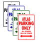 Atlas Parking Only All Others Will Be Towed Sea Ocean Beach Lake Boat Aluminum Metal Sign Plate