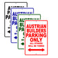 Austrian Builders Parker Parking Only All Others Will Be Towed Sea Ocean Beach Lake Boat Aluminum Metal Sign Plate