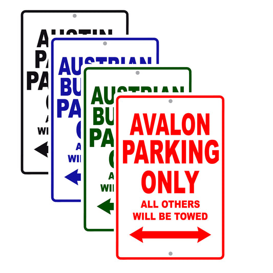 Avalon Parker Parking Only All Others Will Be Towed Sea Ocean Beach Lake Boat Aluminum Metal Sign Plate