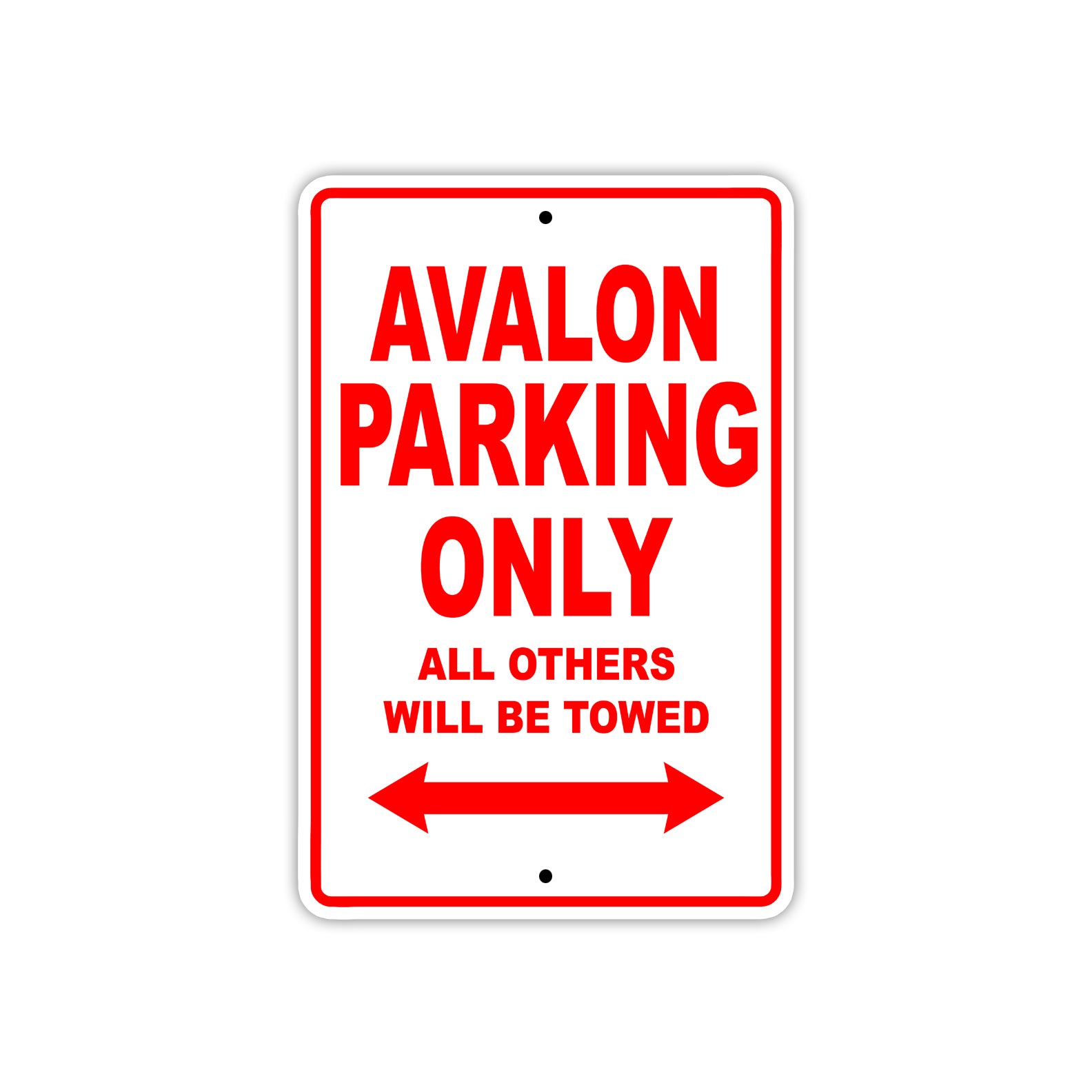 Avalon Parker Parking Only All Others Will Be Towed Sea Ocean Beach Lake Boat Aluminum Metal Sign Plate