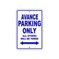 Avance Parking Only All Others Will Be Towed Sea Ocean Beach Lake Boat Aluminum Metal Sign Plate