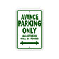 Avance Parking Only All Others Will Be Towed Sea Ocean Beach Lake Boat Aluminum Metal Sign Plate