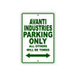 Avanti Parking Only All Others Will Be Towed Sea Ocean Beach Lake Boat Aluminum Metal Sign Plate