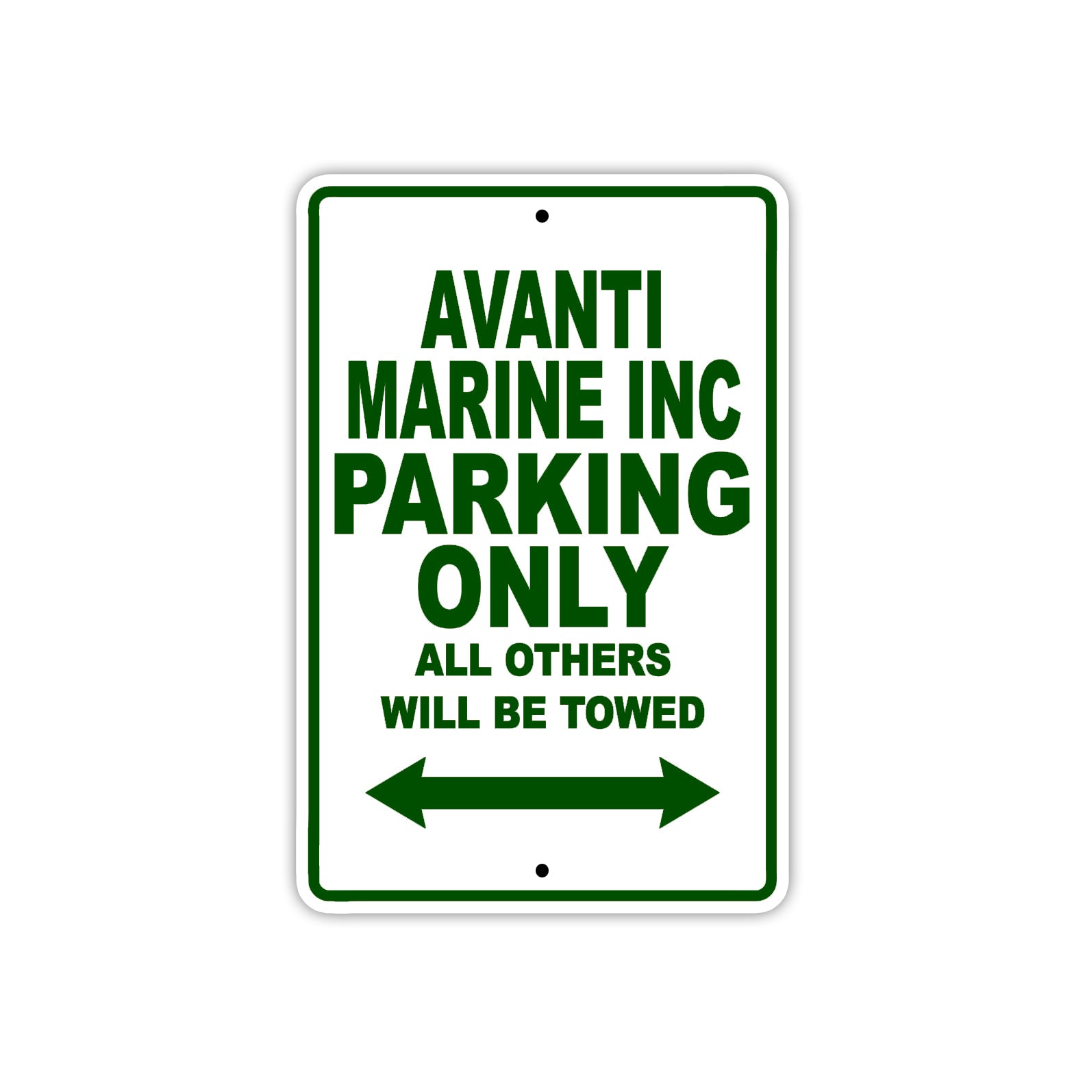 Avanti Marine Inc Parking Only All Others Will Be Towed Sea Ocean Beach Lake Boat Aluminum Metal Sign Plate