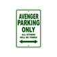 Avenger Parking Only All Others Will Be Towed Sea Ocean Beach Lake Boat Aluminum Metal Sign Plate