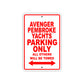 Avenger Pembroke Yachts Parking Only All Others Will Be Towed Sea Ocean Beach Lake Boat Aluminum Metal Sign Plate