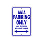 Avia Parking Only All Others Will Be Towed Sea Ocean Beach Lake Boat Aluminum Metal Sign Plate
