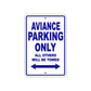 Aviance Parking Only All Others Will Be Towed Sea Ocean Beach Lake Boat Aluminum Metal Sign Plate