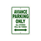 Aviance Parking Only All Others Will Be Towed Sea Ocean Beach Lake Boat Aluminum Metal Sign Plate